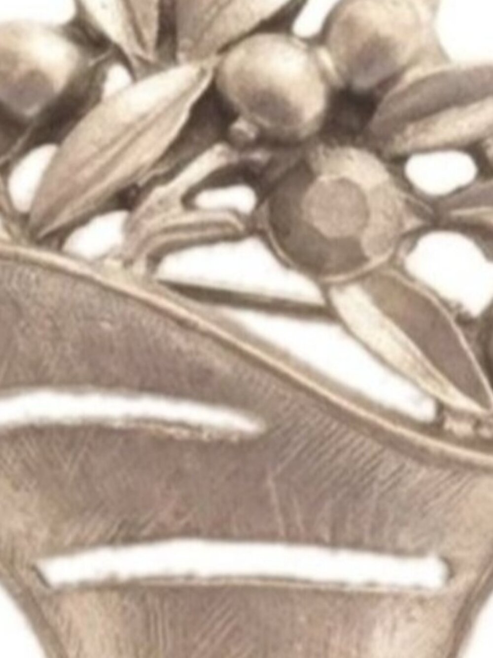 Vintage Silver Toned Basket of Flowers Pin‎ Brooch